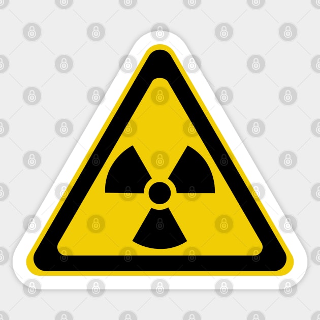 Radioactive Symbol Warning Sign - Triangular Sticker by ScienceCorner